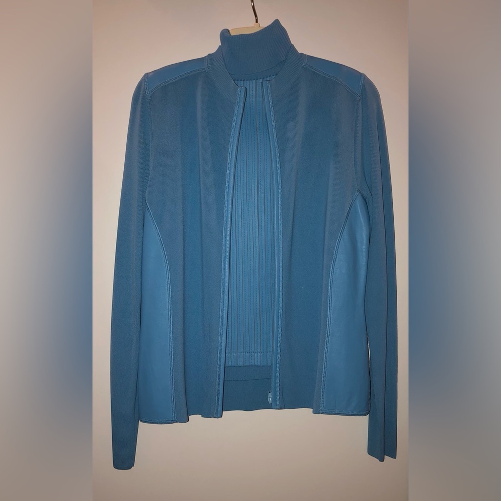 Cyrus, 100% Leather Detailing, 2 Piece jacket, and turtleneck shell